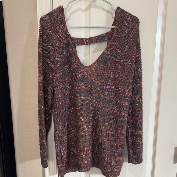 Susina Sweaters - Susina V-Neck Sweater in Multicolor Knit / G7